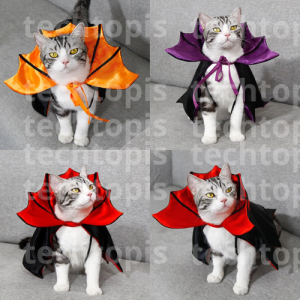 Halloween Cat Vampire Cloak Costume