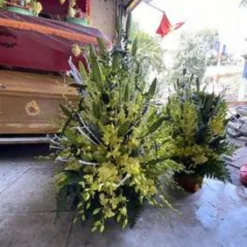 Abundant Golden Oncidium Funeral Tributes